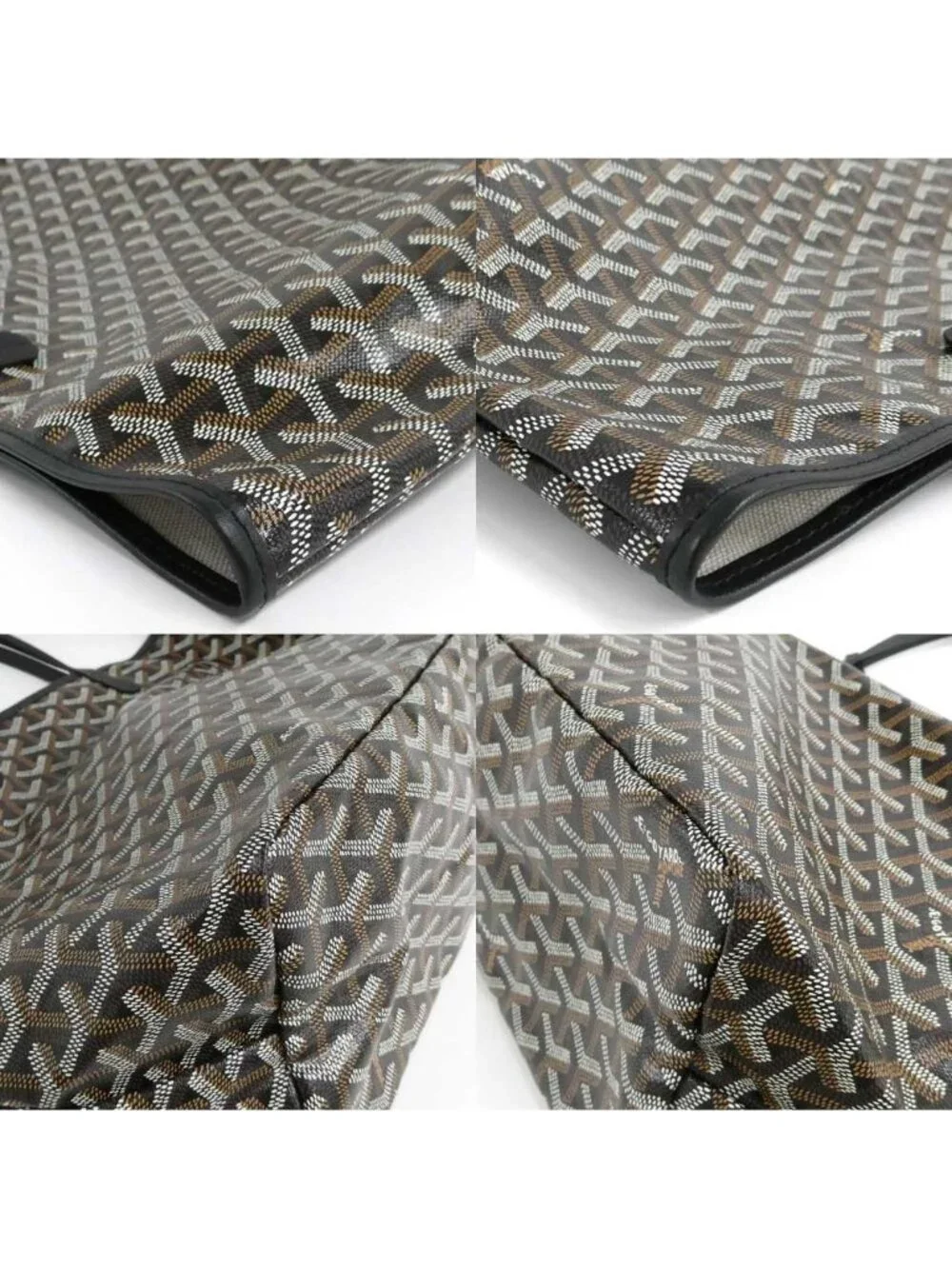 Goyard Saint Louis PM Black Tote Din Canvas Leather with Clip